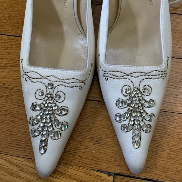 Alain Tondowski Silk & Rhinestone Shoes - Picture 2 of 6